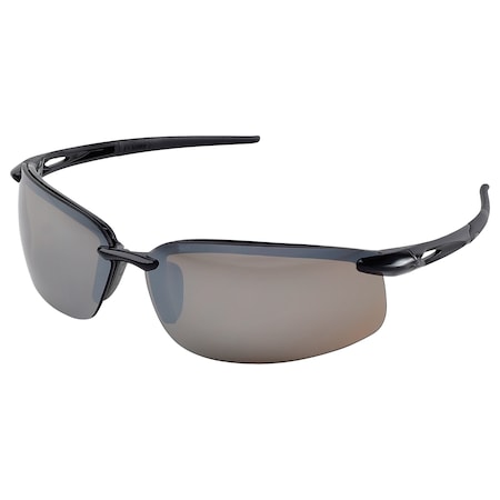 Deltaplus Overlander, Safety Glasses, Anti-Scratch, Brown Mirror Lens, Black Frame, Half-Frame 15591